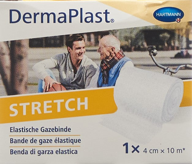 DERMAPLAST Stretch Gazebinde 4cmx10m weiss