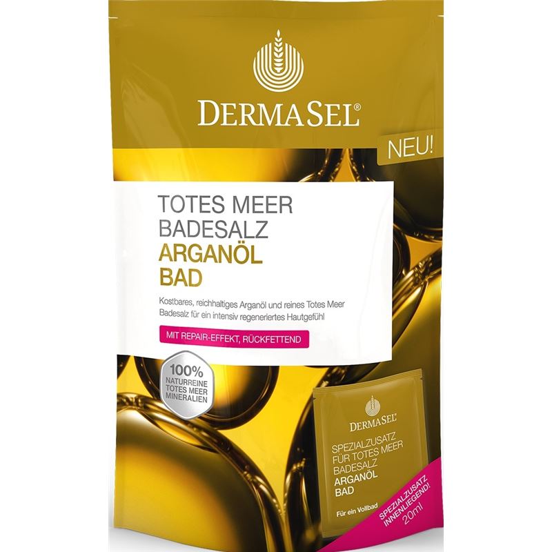 DERMASEL Badesalz Arganöl D/F Btl 400 g