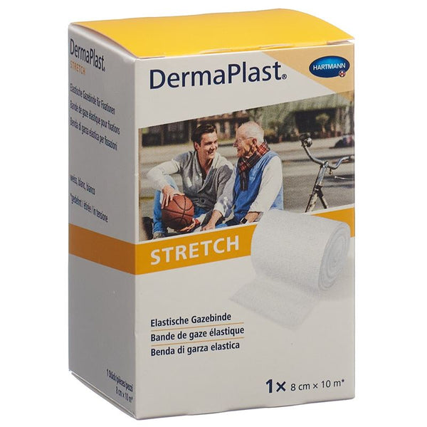 DERMAPLAST Stretch Gazebinde 8cmx10m weiss