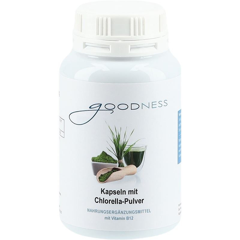 GOODNESS Chlorella Pulv Vit B12 Kaps 600 mg 90 Stk