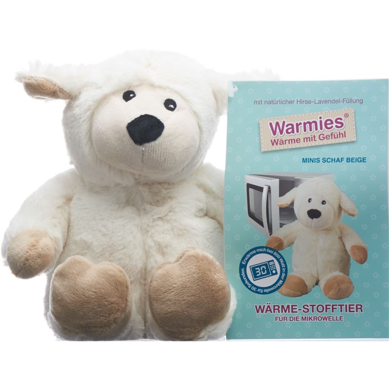 WARMIES Minis Wärme-Stofftier Schaf beige