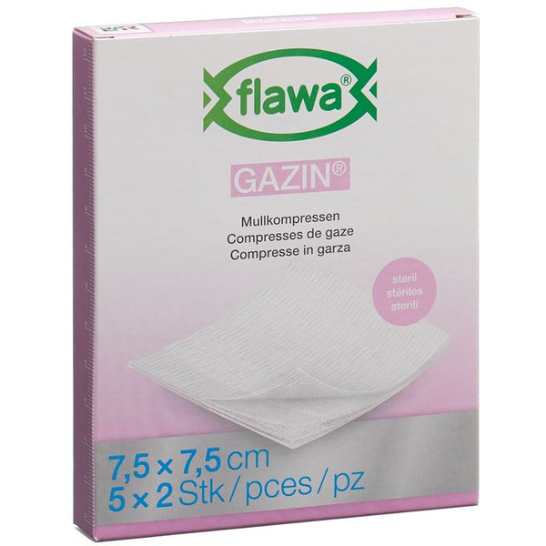 FLAWA Gazin Mullkompres 7.5x7.5cm steril 5 x 2 Stk