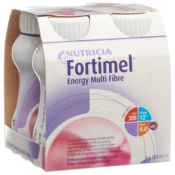 FORTIMEL Multifibre 1.5 kcal Erdbeer 4 Fl 200 ml