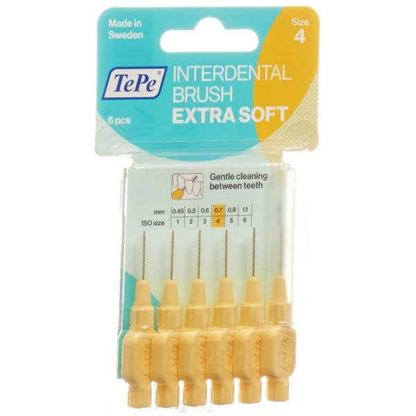 TEPE Interden Brush 0.7mm x-soft gelb Blist 6 Stk