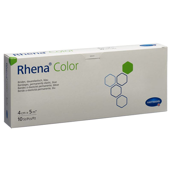 RHENA Color Elast Binde 4cmx5m blau offen 10 Stk