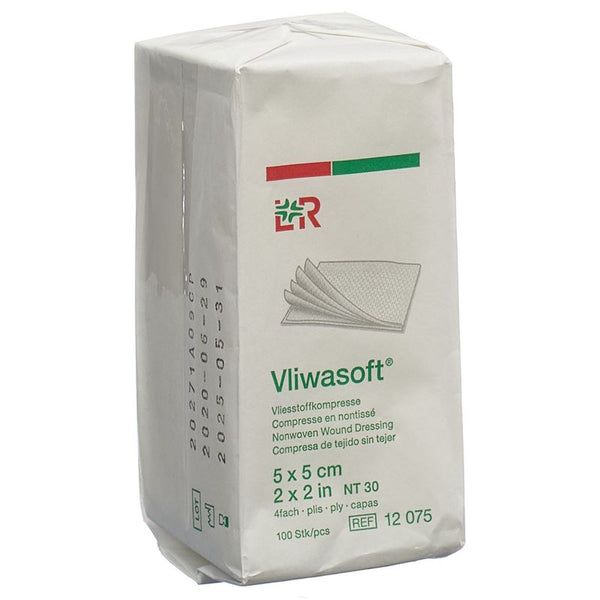 VLIWASOFT Vliesstoffkompr 5x5cm 4-lagig 100 Stk