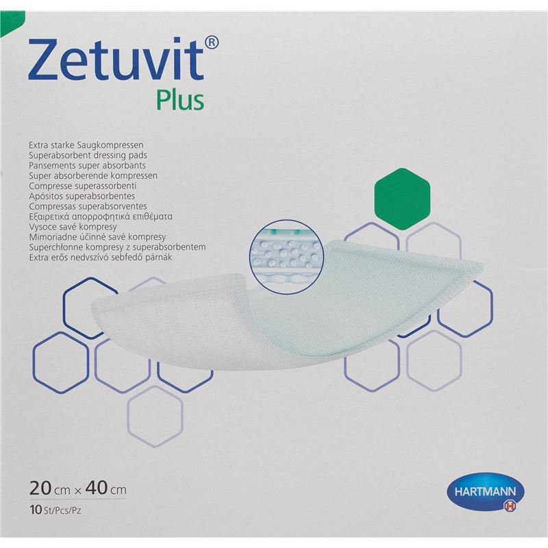 ZETUVIT Plus Absorptionsverband 20x40cm 10 Stk