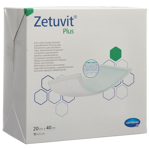 ZETUVIT Plus Absorptionsverband 20x40cm 10 Stk