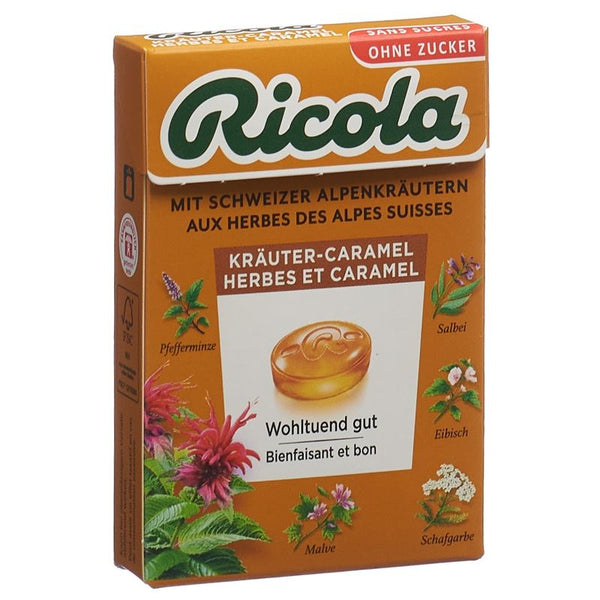 RICOLA Kräuter-Caramel o Zucker m Stevia Box 50 g