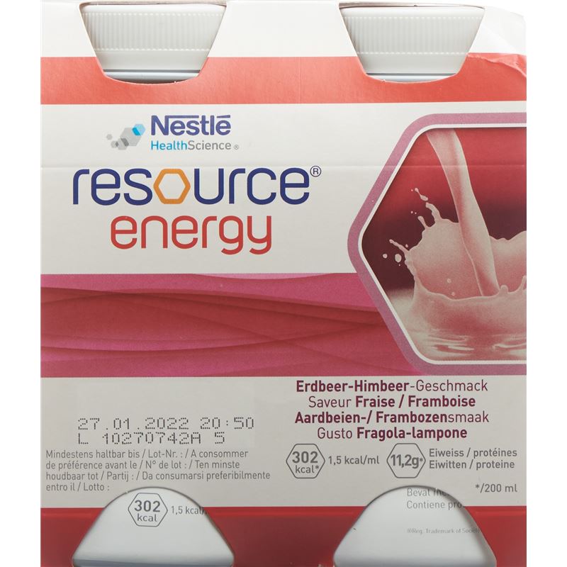 RESOURCE Energy Erdbeer Himbeer 4 Fl 200 ml