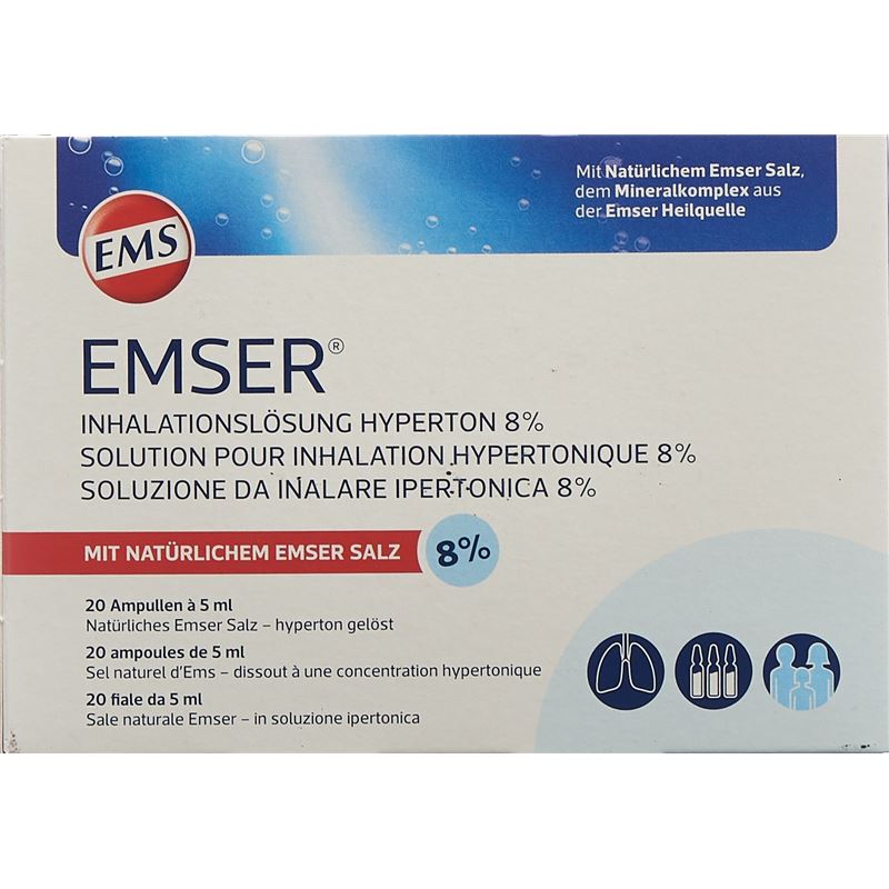 EMSER Inhalationslösung 8 % hyperton 20 Amp 5 ml