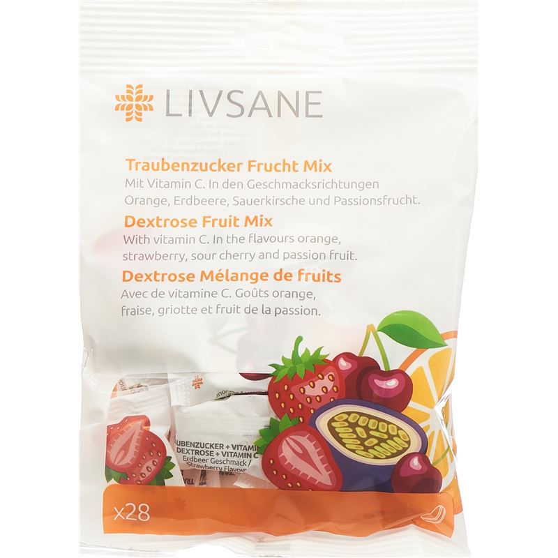 LIVSANE Traubenzucker Frucht Mix Btl 28 Stk