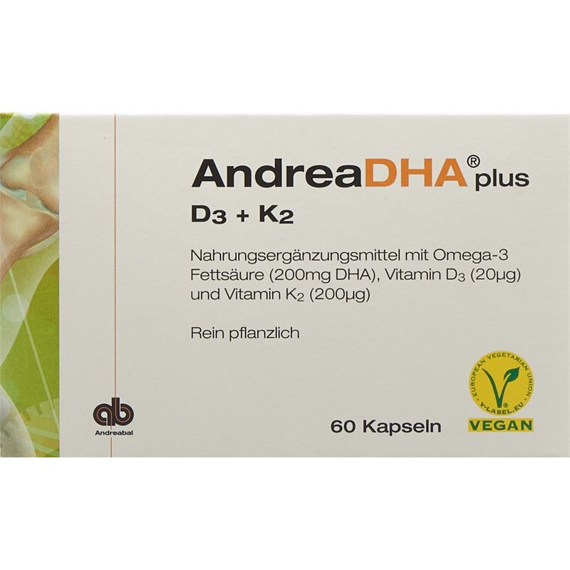 ANDREADHA plus Omega-3 Vit D3+K2 Kaps vegan 60 Stk