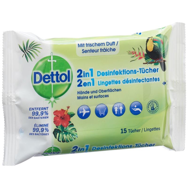 DETTOL 2in1 Desinfektions-Tücher 15 Stk