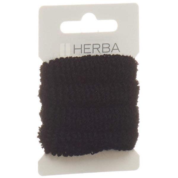 HERBA Haarbinder 4cm frottée schwarz 4 Stk