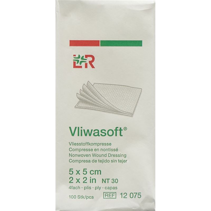 VLIWASOFT Vliesstoffkompr 5x5cm 4-lagig 100 Stk