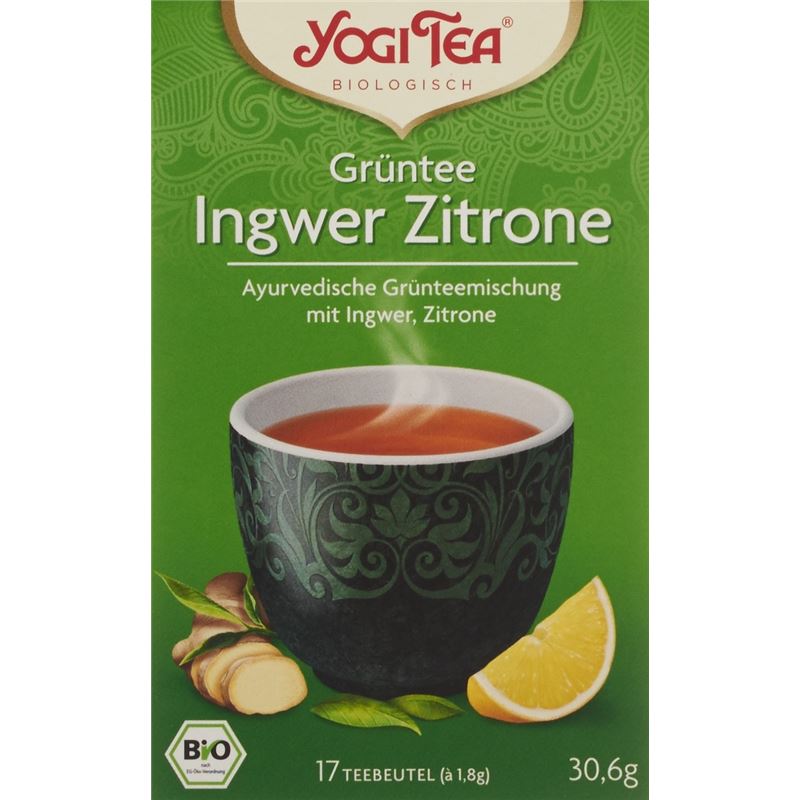 YOGI TEA Grüntee Ingwer Zitrone 17 Btl 1.8 g