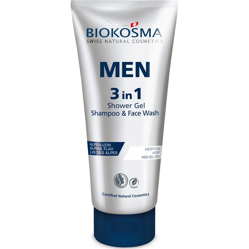 BIOKOSMA MEN 3 in 1 Shower&Shamp&Face 200 ml