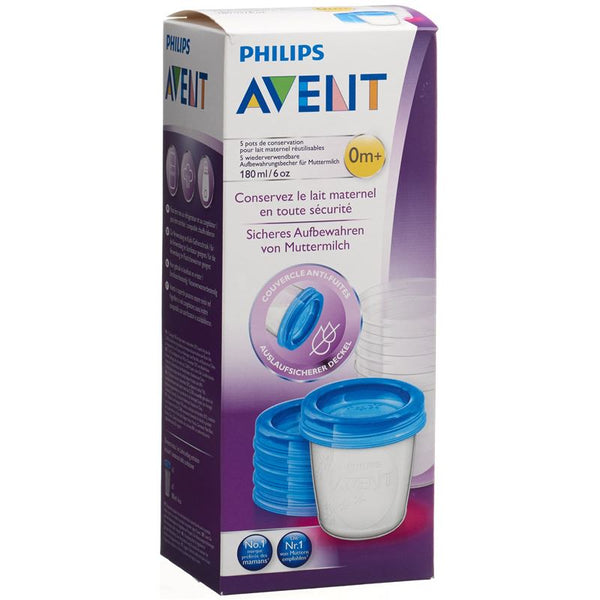 PHILIPS AVENT Aufbewahrbech 180ml 5Bech, 5Deck