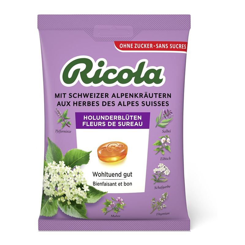 RICOLA Holunderblüten Bonbons oZ m Stevia 125 g