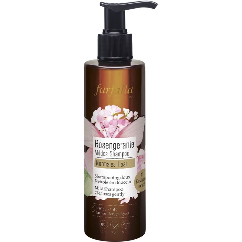 FARFALLA Mildes Shampoo Rosengeranie 200 ml