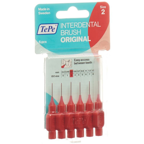 TEPE Interdental Brush 0.5mm rot Blist 6 Stk