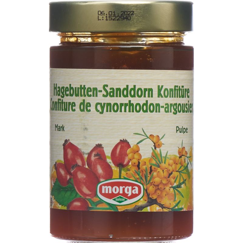 MORGA Konfitüre Sanddorn Hagebuttenmark 350 g