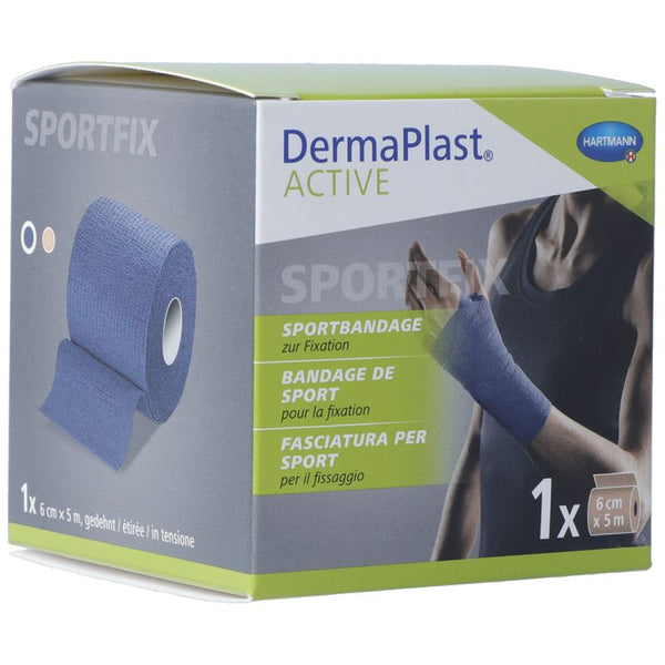 DERMAPLAST Active Sportbandage 6cmx5m blau