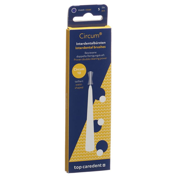 TOP CAREDENT Circum 10 Int Bürsten violett 5 Stk