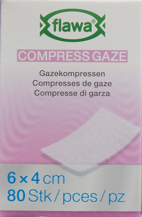 FLAWA Gazekompressen geschn 4x6cm keimred 80 Stk