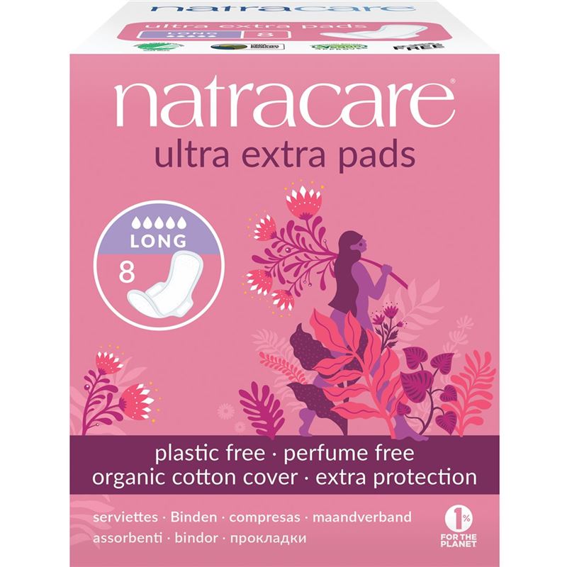 NATRACARE Damenbinden Flügel ultra ext lang 8 Stk