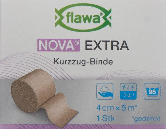 FLAWA NOVA EXTRA Kurzzugbinde 4cmx5m hautfarbig