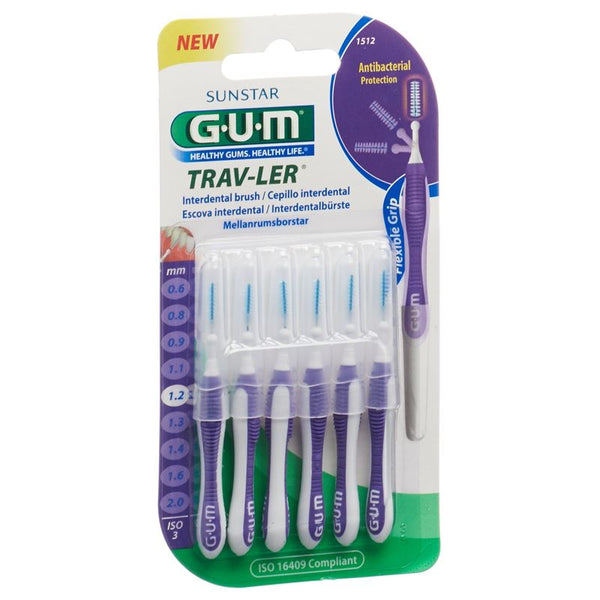 GUM Trav-Ler 1.2mm ISO3 cyl violett 6 Stk