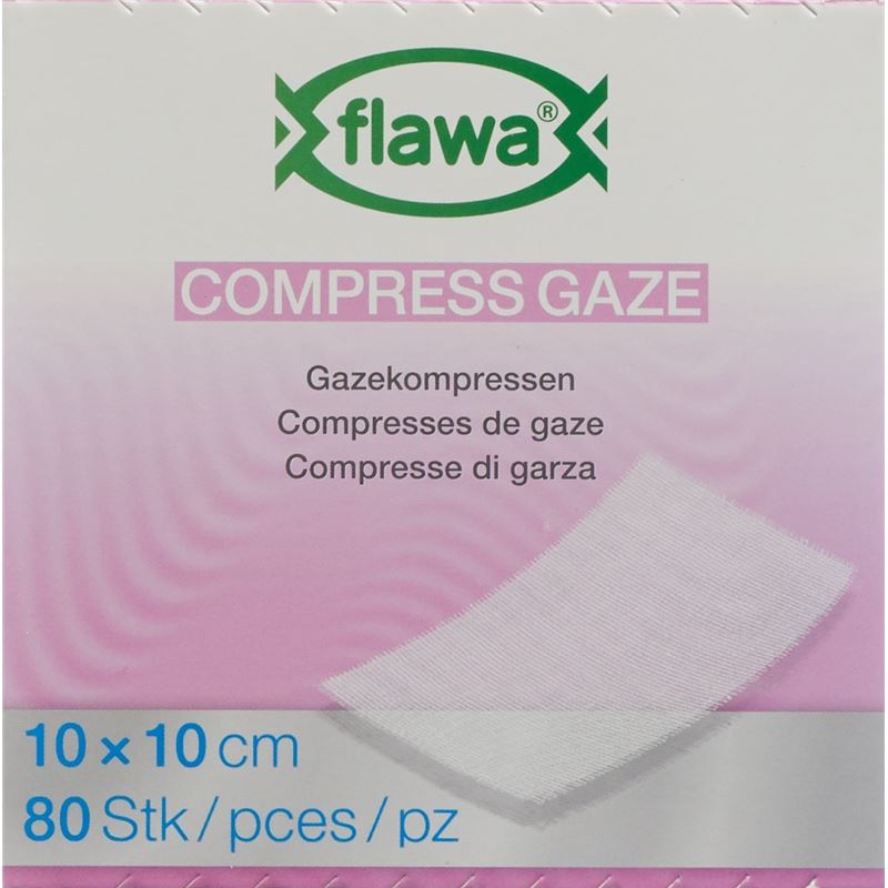 FLAWA Gazekompressen geschn 10x10cm keimred 80 Stk