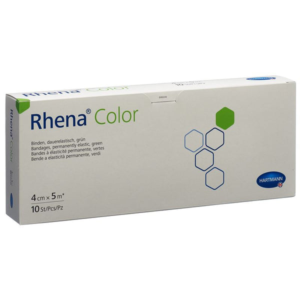 RHENA Color Elast Binde 4cmx5m grün offen 10 Stk