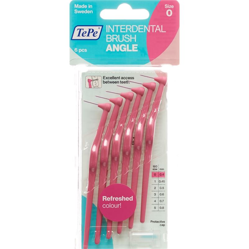 TEPE Angle Interdental-Brush 0.4mm pink 6 Stk