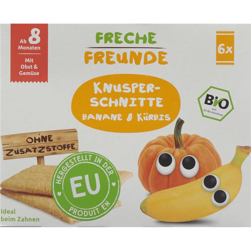 FRECHE FREUNDE Knusper-Schnitte Banane&Kürbis 84 g