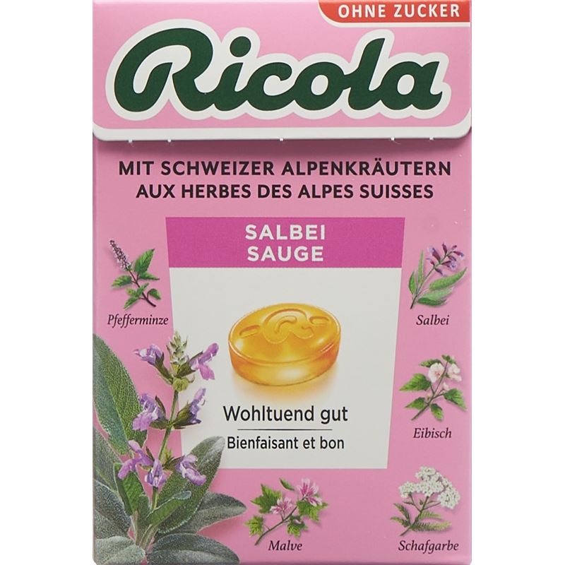 RICOLA Salbei Bonbons o Zucker m Stevia Box 50 g