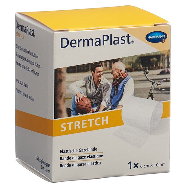 DERMAPLAST Stretch Gazebinde 6cmx10m weiss