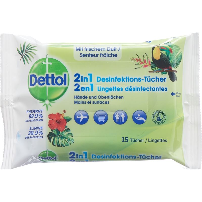 DETTOL 2in1 Desinfektions-Tücher 15 Stk