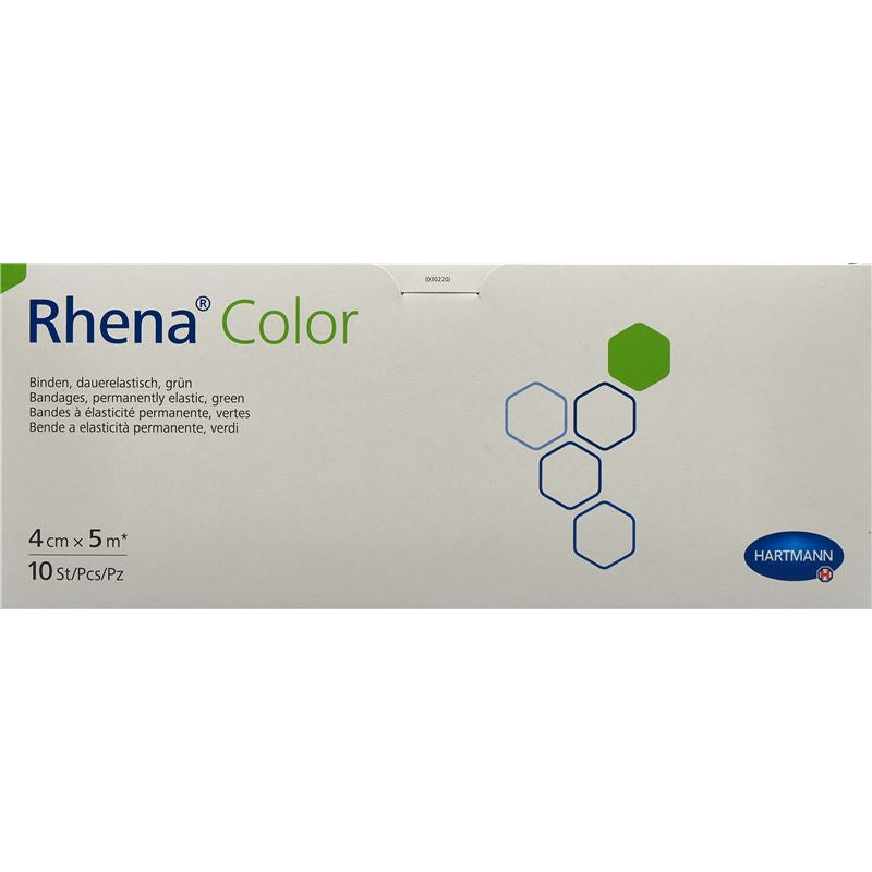 RHENA Color Elast Binde 4cmx5m grün offen 10 Stk