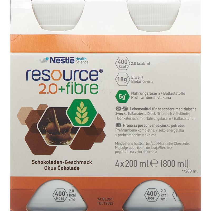 RESOURCE 2.0 Fibre Schokolade 4 x 200 ml