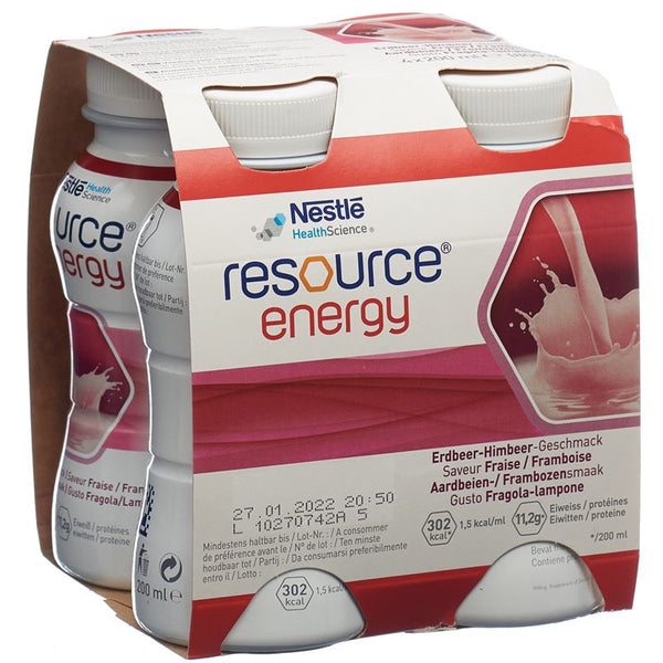 RESOURCE Energy Erdbeer Himbeer 4 Fl 200 ml