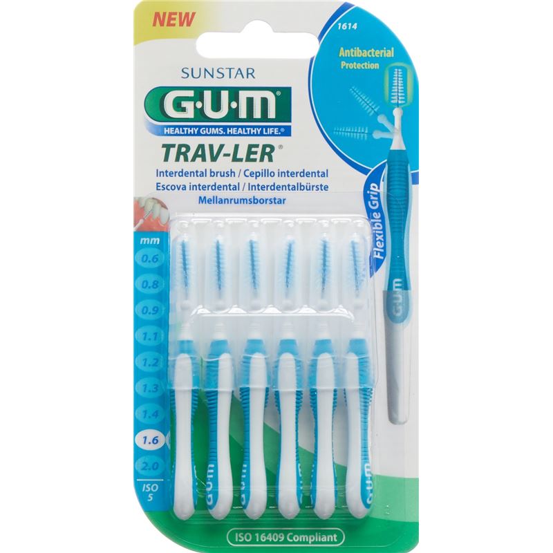 GUM Trav-Ler 1.6mm ISO5 con blau 6 Stk