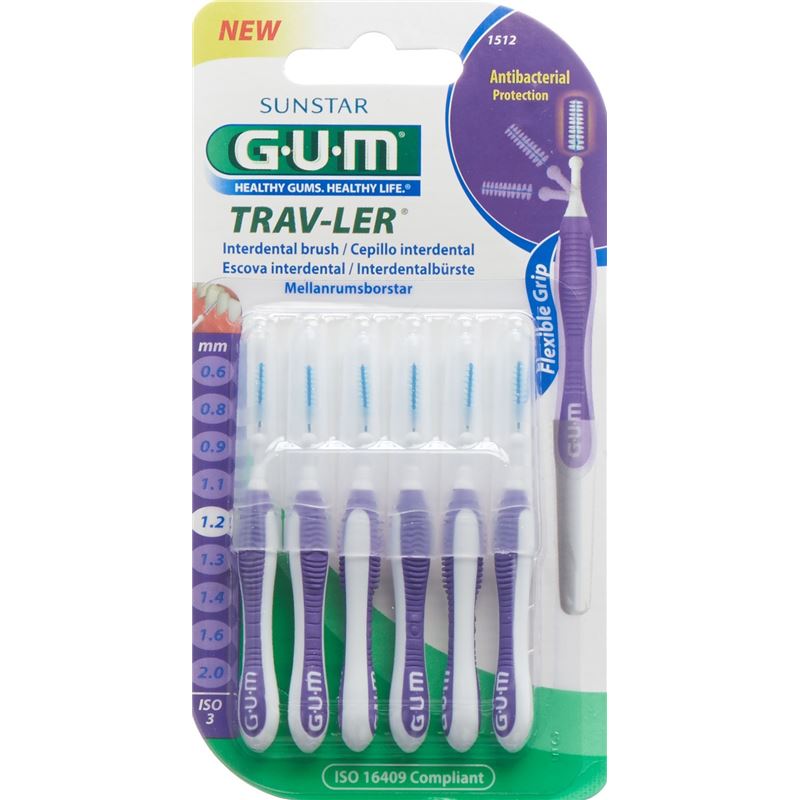 GUM Trav-Ler 1.2mm ISO3 cyl violett 6 Stk