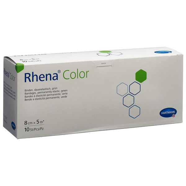 RHENA Color Elast Binde 8cmx5m grün offen 10 Stk