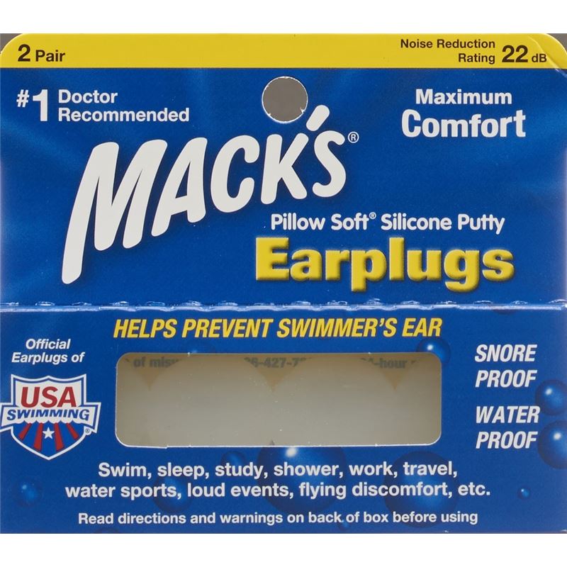 MACKS Earplugs transparent 2 Paar