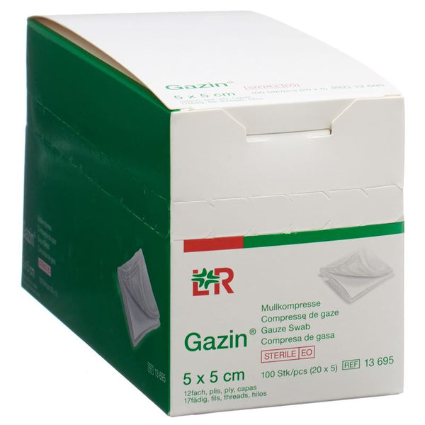 GAZIN Mullkompress Set 5x5cm 12f st 20 x 5 Stk