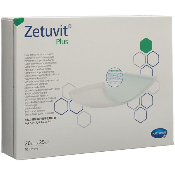 ZETUVIT Plus Absorptionsverband 20x25cm 10 Stk