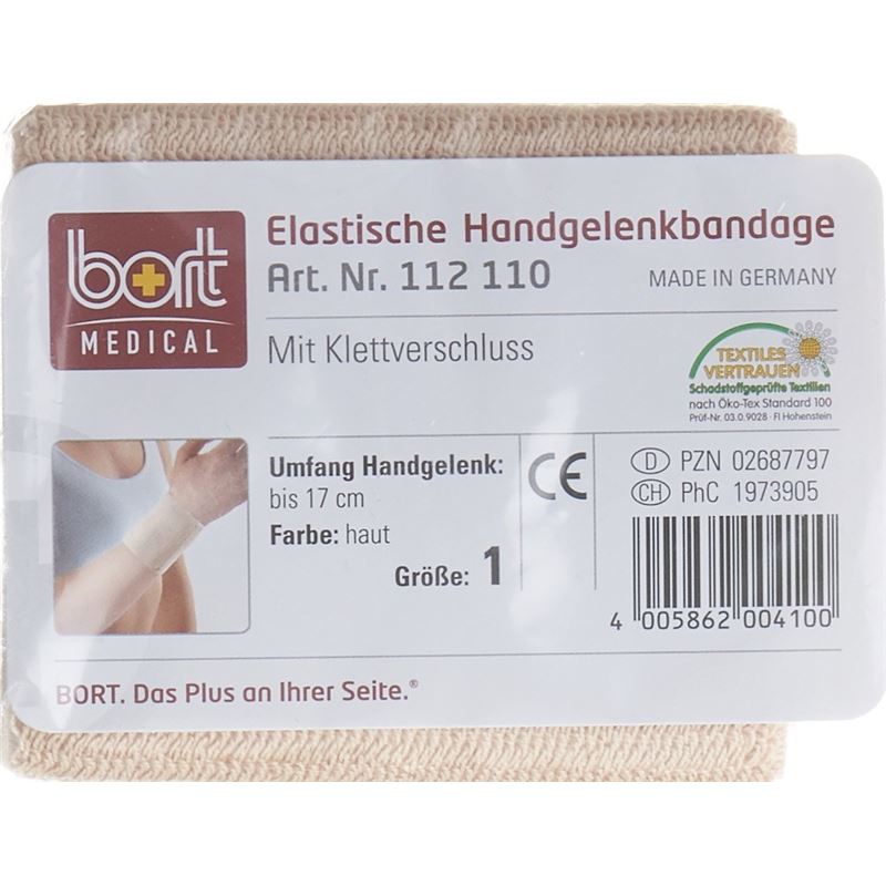 BORT Handgelenkbandage Velcro 8cm Gr1 -17cm beige